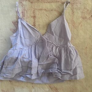 Altar'd State Light Purple Ruffled Camisole
